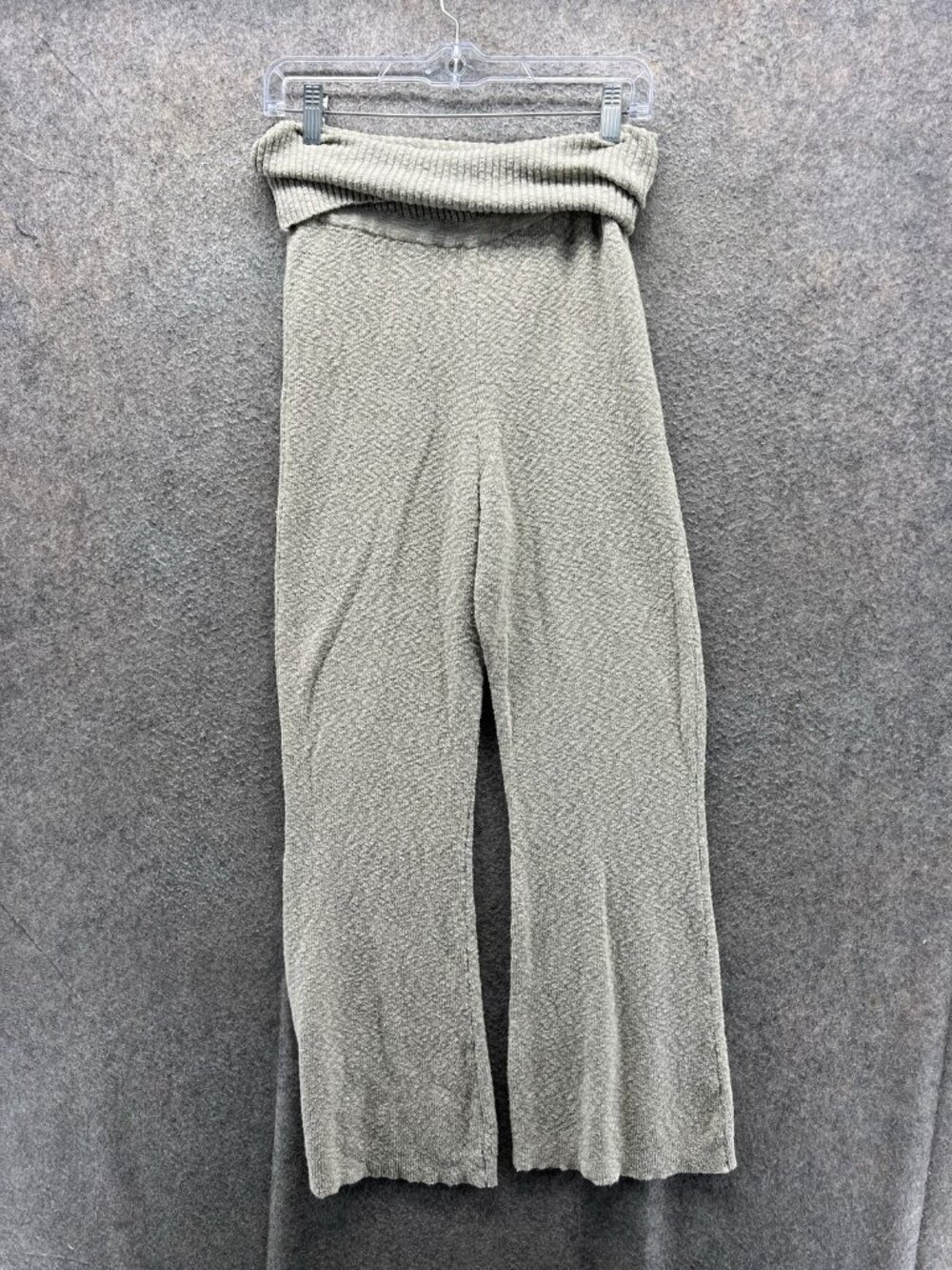 FP Beach Sweatpants Womens Small Beige Knit Wide Leg Pull On Relaxed Lounge